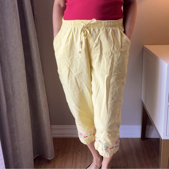 Cute Crop Petite Yellow Pants - Picture 1 of 5